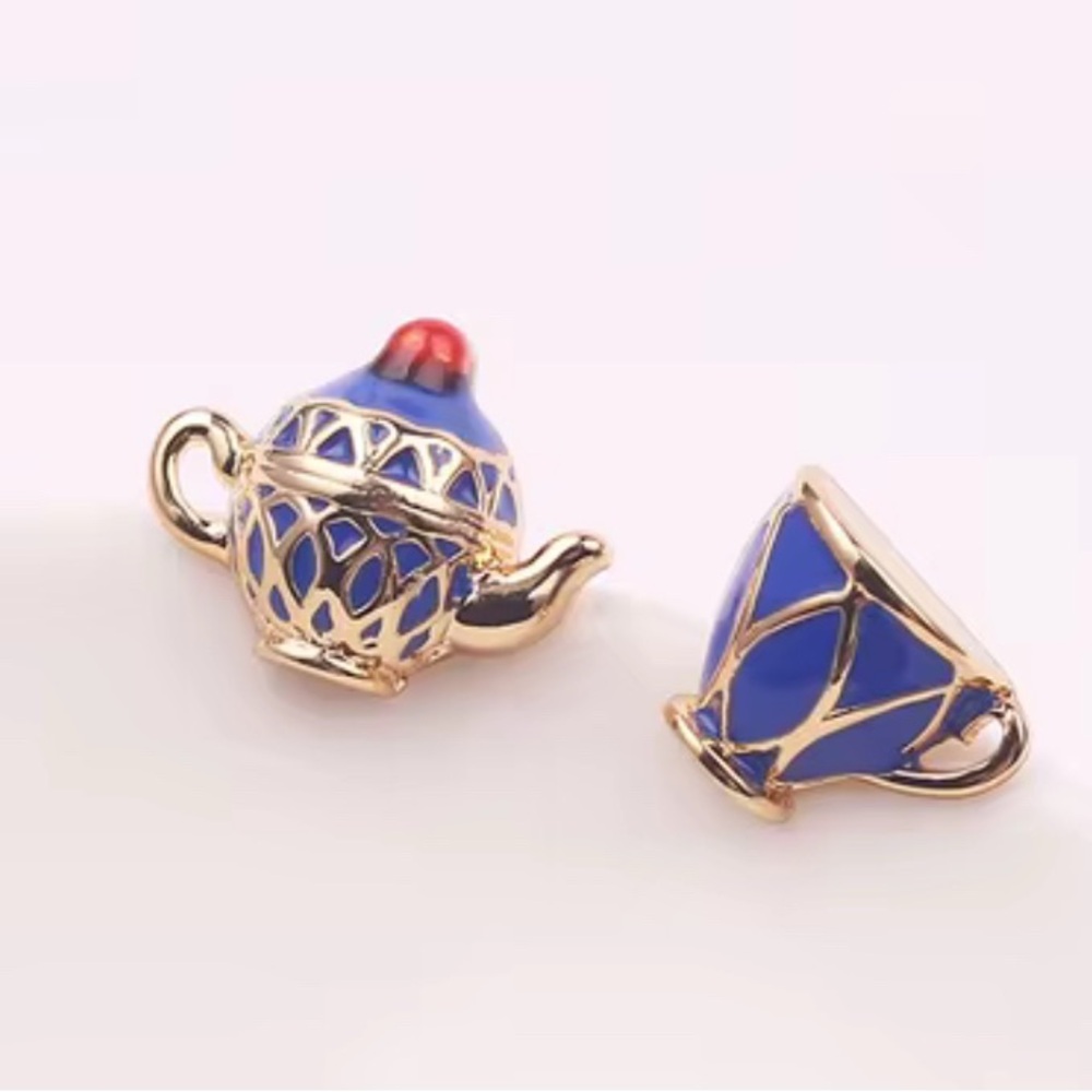 Mix Matched Blue Tea Time Cup Studs